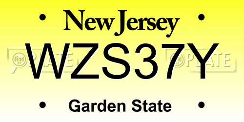 WZS37Y New Jersey License Plate