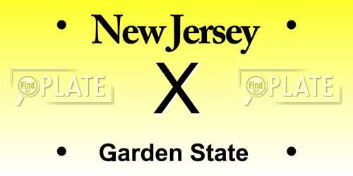 X New Jersey License Plate