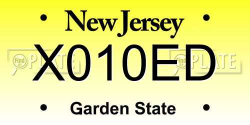 X010ED New Jersey License Plate