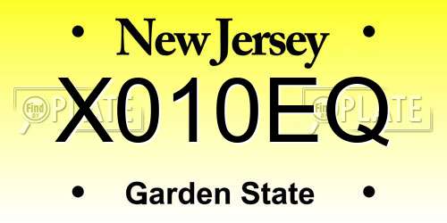 X010EQ New Jersey License Plate