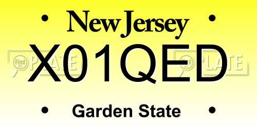 X01QED New Jersey License Plate