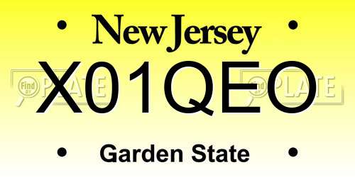 X01QEO New Jersey License Plate
