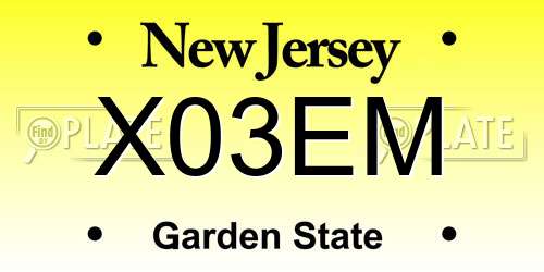 X03EM New Jersey License Plate