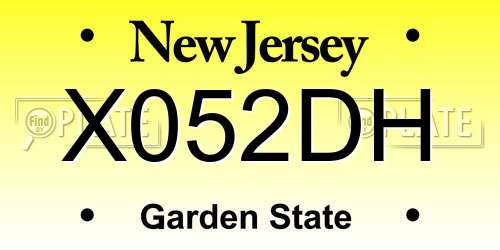 X052DH New Jersey License Plate