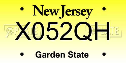 X052QH New Jersey License Plate
