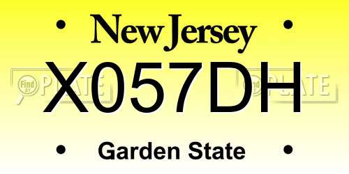 X057DH New Jersey License Plate