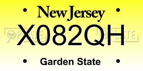 X082QH New Jersey License Plate