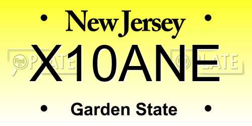 X10ANE New Jersey License Plate