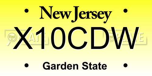X10CDW New Jersey License Plate