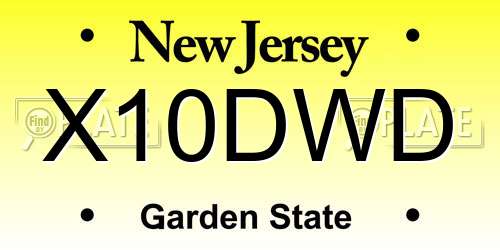 X10DWD New Jersey License Plate