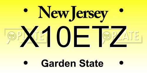 X10ETZ New Jersey License Plate