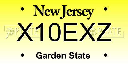X10EXZ New Jersey License Plate