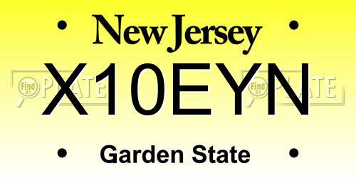 X10EYN New Jersey License Plate