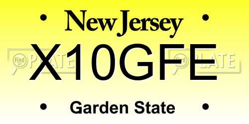 X10GFE New Jersey License Plate