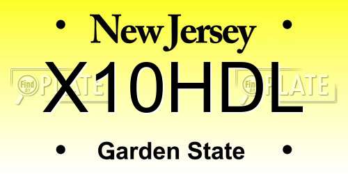 X10HDL New Jersey License Plate