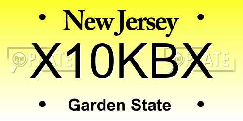 X10KBX New Jersey License Plate