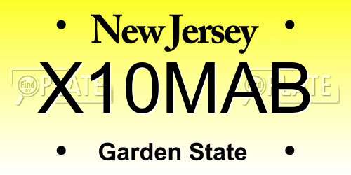X10MAB New Jersey License Plate