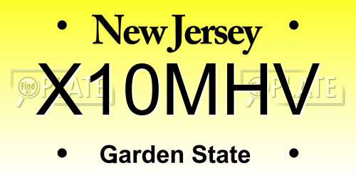 X10MHV New Jersey License Plate