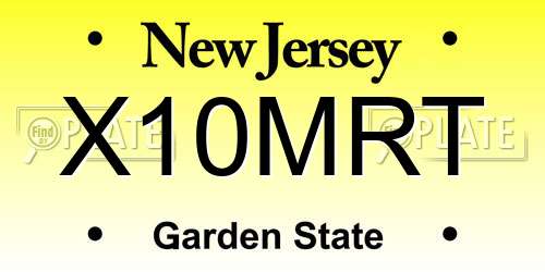 X10MRT New Jersey License Plate