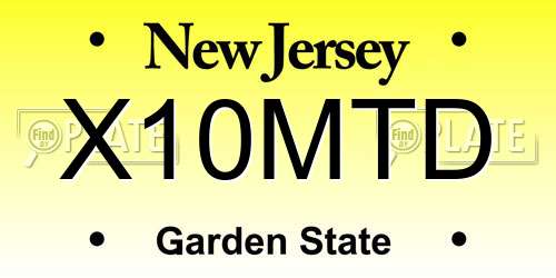 X10MTD New Jersey License Plate