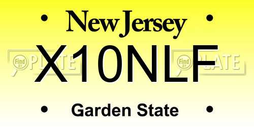 X10NLF New Jersey License Plate
