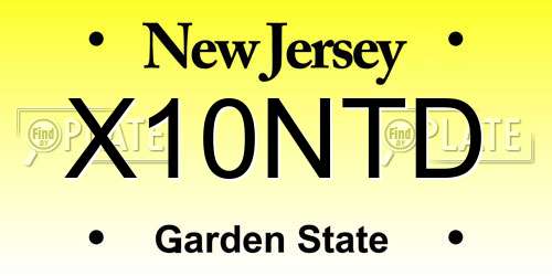 X10NTD New Jersey License Plate