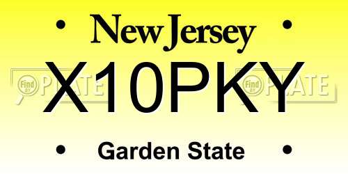 X10PKY New Jersey License Plate