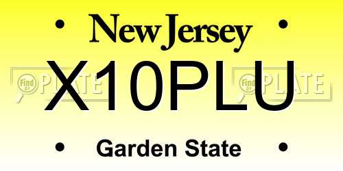 X10PLU New Jersey License Plate