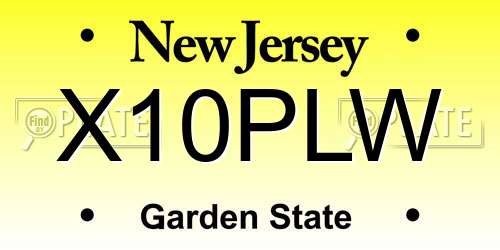 X10PLW New Jersey License Plate