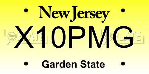 X10PMG New Jersey License Plate
