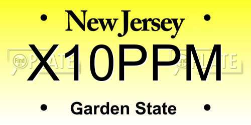 X10PPM New Jersey License Plate