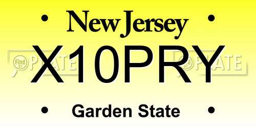 X10PRY New Jersey License Plate