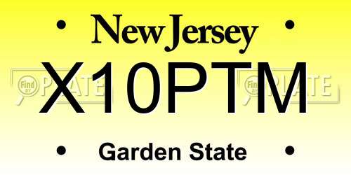 X10PTM New Jersey License Plate