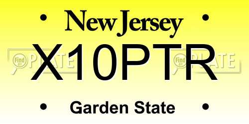 X10PTR New Jersey License Plate
