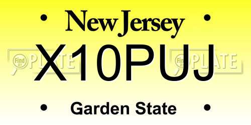X10PUJ New Jersey License Plate