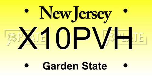 X10PVH New Jersey License Plate