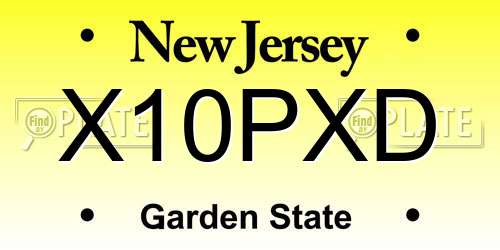 X10PXD New Jersey License Plate