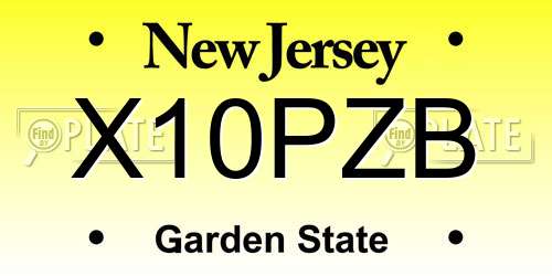 X10PZB New Jersey License Plate