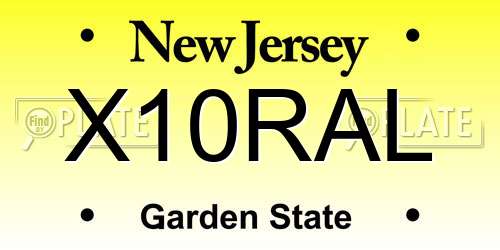 X10RAL New Jersey License Plate
