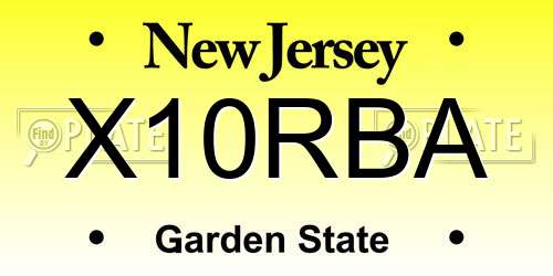 X10RBA New Jersey License Plate