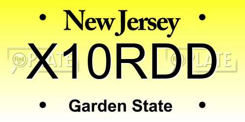 X10RDD New Jersey License Plate