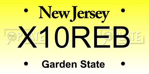 X10REB New Jersey License Plate