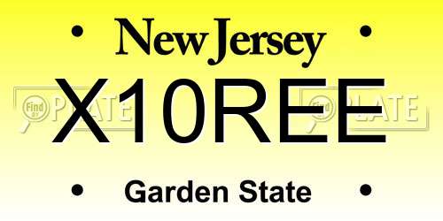 X10REE New Jersey License Plate