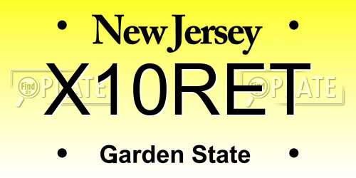 X10RET New Jersey License Plate
