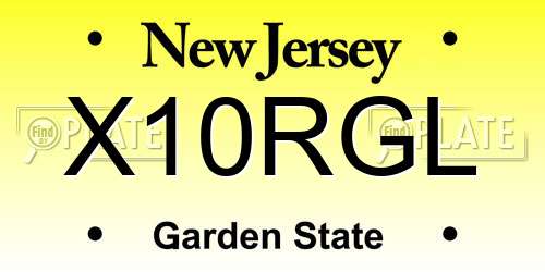 X10RGL New Jersey License Plate