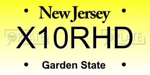X10RHD New Jersey License Plate