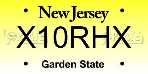 X10RHX New Jersey License Plate