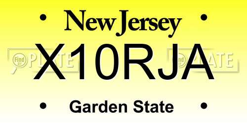 X10RJA New Jersey License Plate