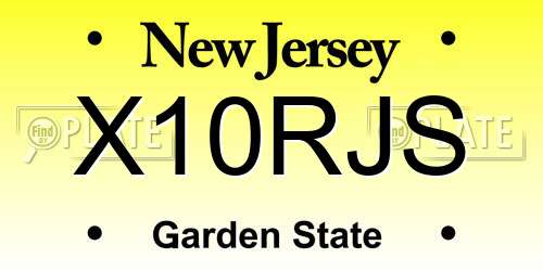 X10RJS New Jersey License Plate