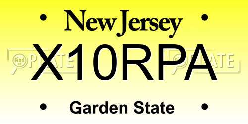 X10RPA New Jersey License Plate